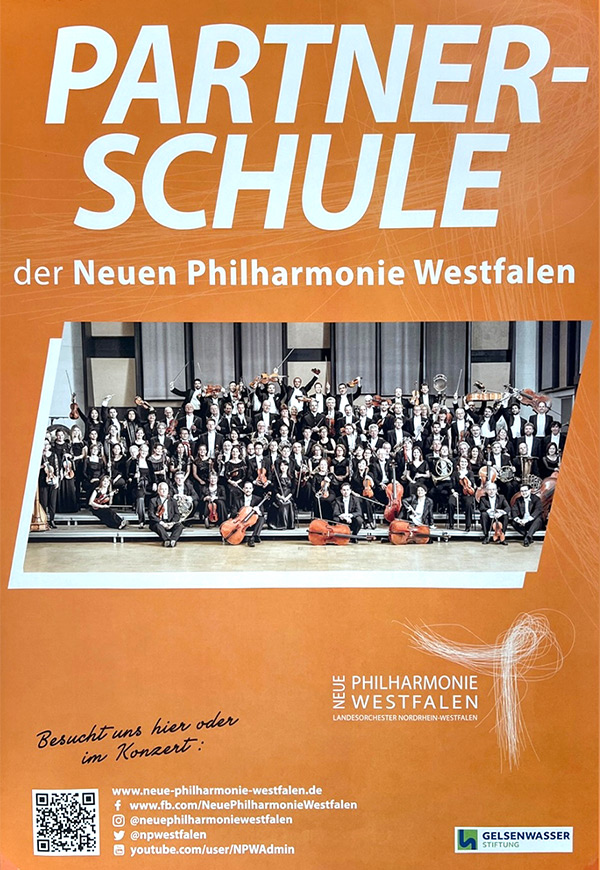Plakat Partnerschule der Neuen Philarmonie Westfalen