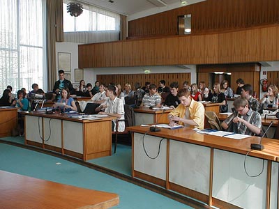 Foto: Spielte Europaparlament in Lünen: Der 12er Sowi-LK des SGS