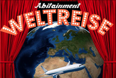 Foto: Flieg mit uns! – Die Stufe 11 des SGS lädt beim diesjährigen Abitainment zur Weltreise.