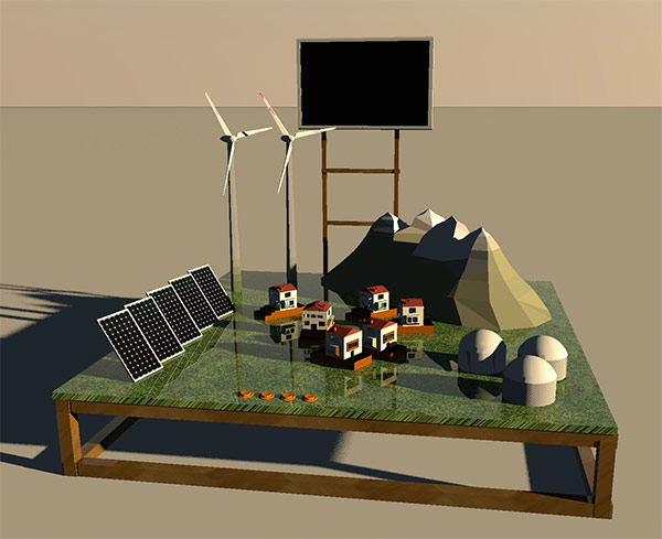 Foto: Das Stadtmodell der Schüler.