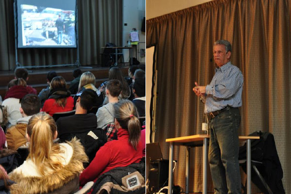 Foto: Ashwin Raman beantwortete die Fragen des Publikums. Viele waren gekommen um seinen Dokumentarfilm zu sehen. 