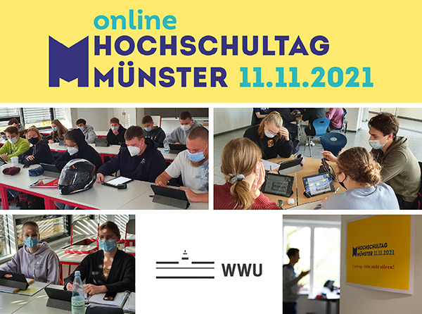 Foto: Eindrücke vom digitalen Hochschultag Münster.