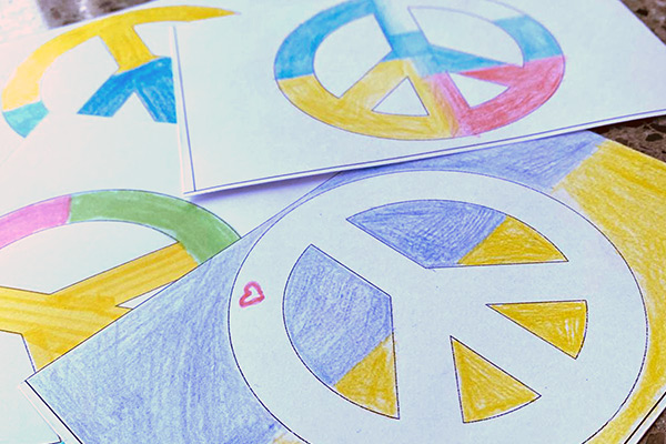 Foto: Viele kleine Friedensbotschaften.