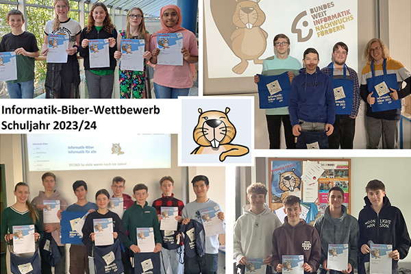 Foto: Unsere erfolgreichen Teilnehmerinnen und Teilnehmer beim Informatik-Biber 2023/2024.