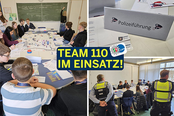 Foto: Eindrücke vom Planspiel der Polizei.
