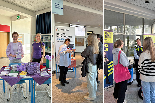 Foto: Eindrücke von der Zukunftsmesser im Forum unserer Schule.