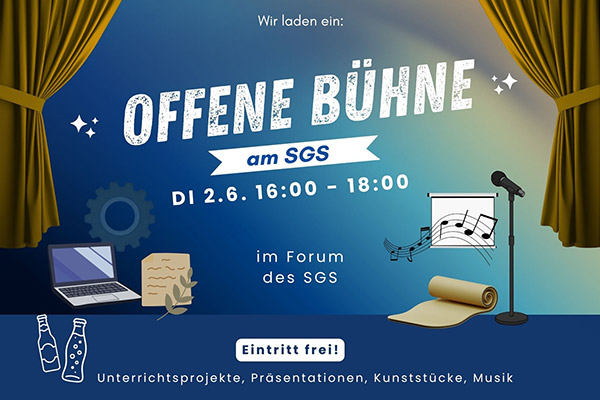 Foto: Einladung zur Offenen Bühne.
