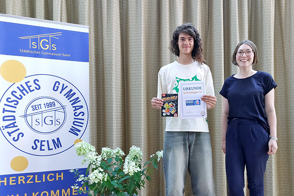 Foto: Unser Schulsieger Samuel Traut aus der Klasse 10c.