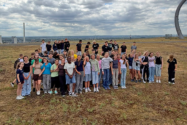 Foto: Unsere Reisegruppe hoch oben auf der Halde Hoheward.